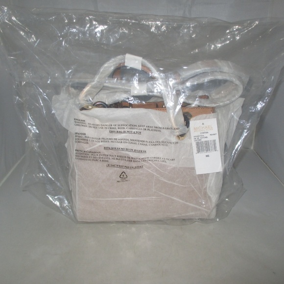 Michael Kors Cynthia Small N / S Leather Satchel $298 Peanut #037 NWT - Picture 5 of 8
